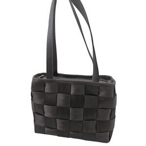 The Original Seatbelt Bag Charcoal Gray Double Strap Shoulder Bag Purse 2000s